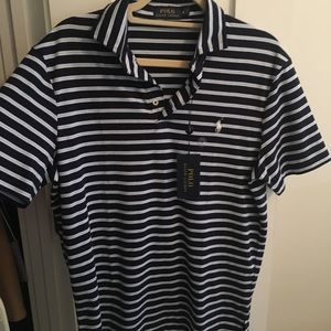 Men’s Polo Ralph Lauren Navy Striped Polo Shirt M
